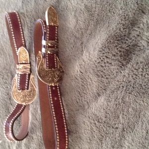 Beautiful brown studded belt